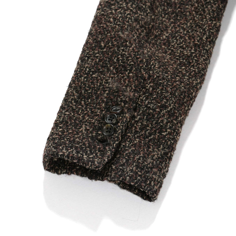 Engineered Garments Andover Jacket Dark Brown Polyester Wool Tweed Boucle Cuff