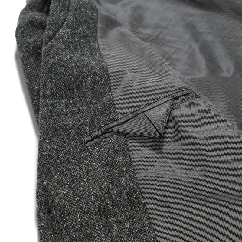 Engineered Garments Andover Jacket Grey Poly Wool Herringbone Interior Pocket