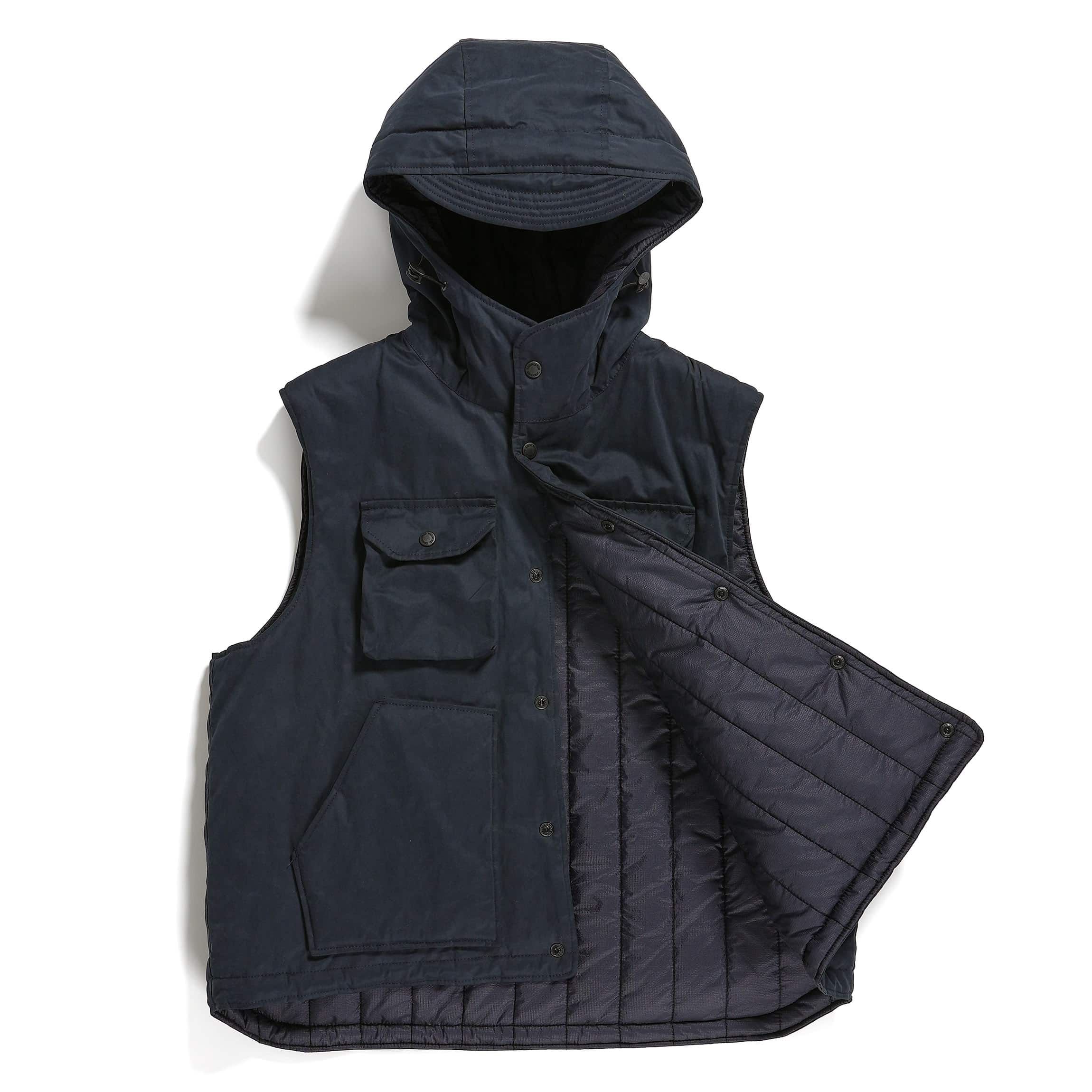 Engineered Garments Field Vest Dark Navy PC Coated Cloth Liner Detail