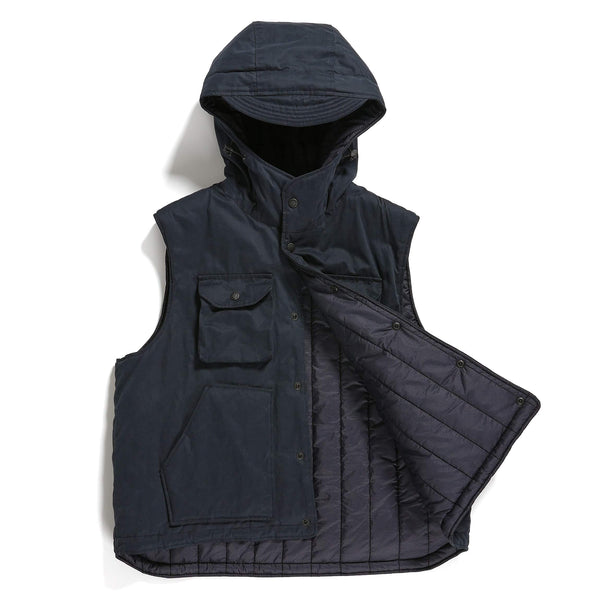 Engineered Garments Field Vest Dark Navy PC Coated Cloth Liner Detail