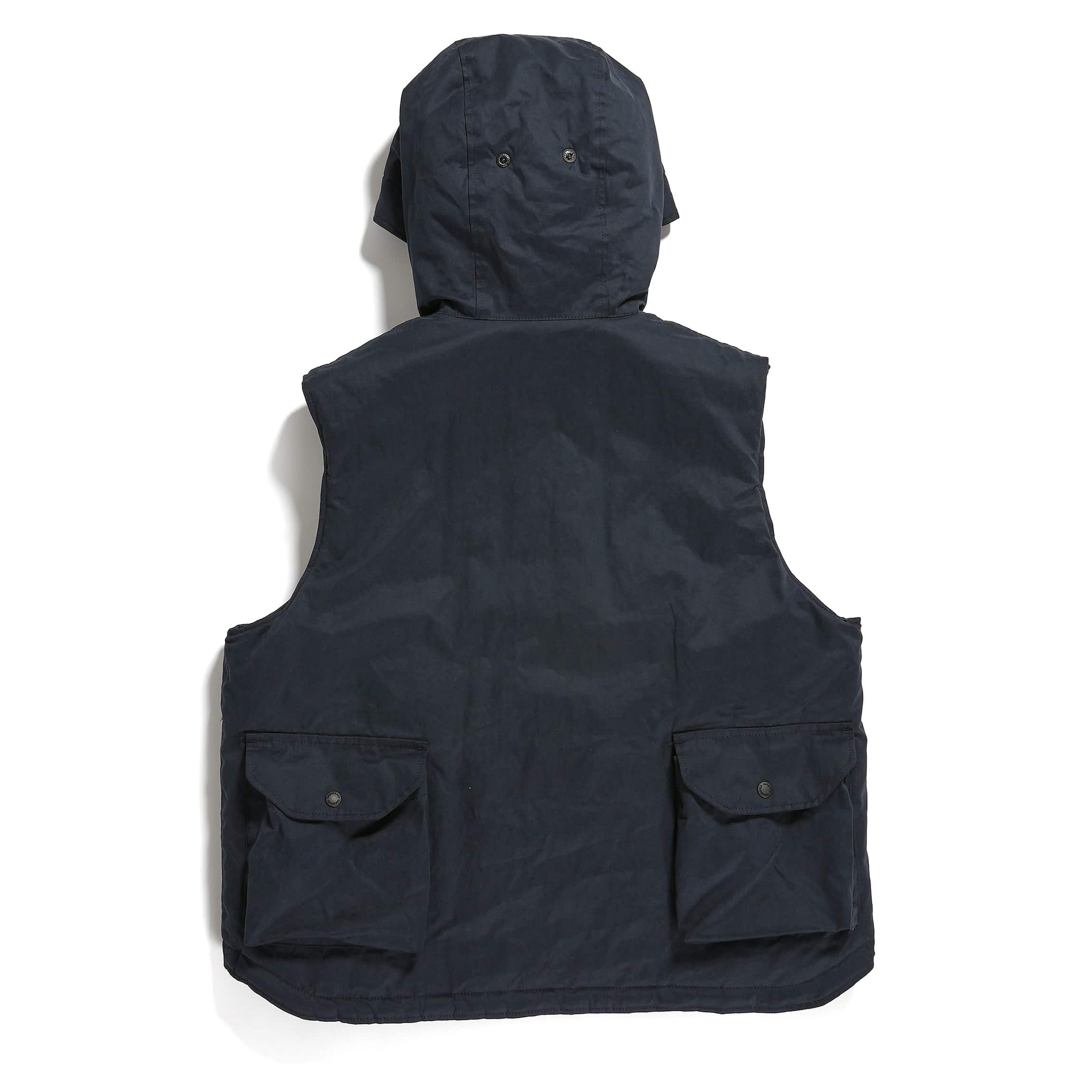 Engineered Garments Field Vest Dark Navy PC Coated Cloth Rear