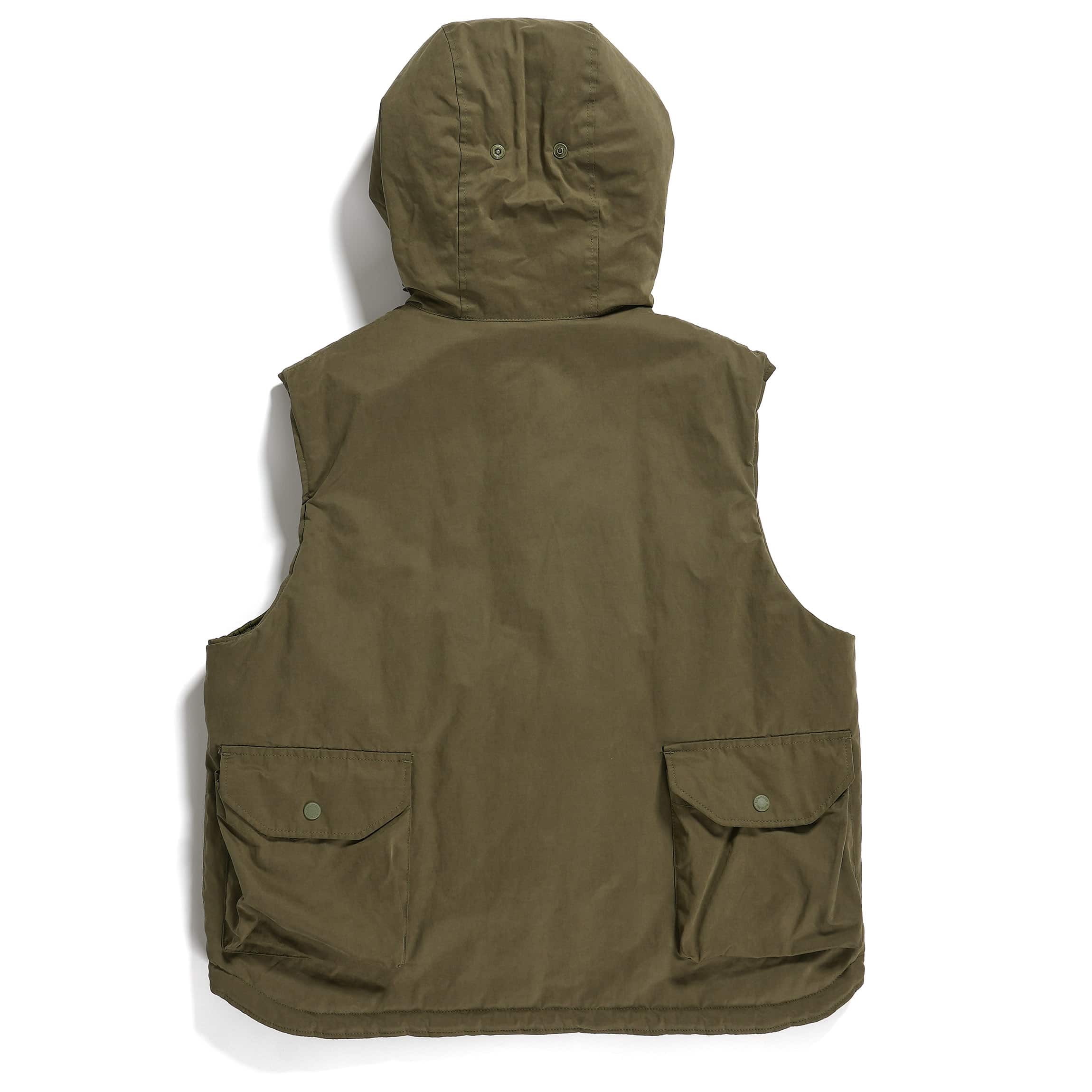Engineered Garments Field Vest Olive PC Coated Cloth Rear