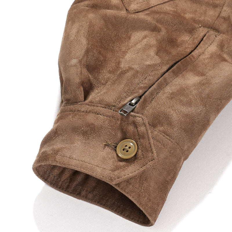 Engineered Garments G8 Jacket Khaki Polyester Fake Suede Cuff Detail