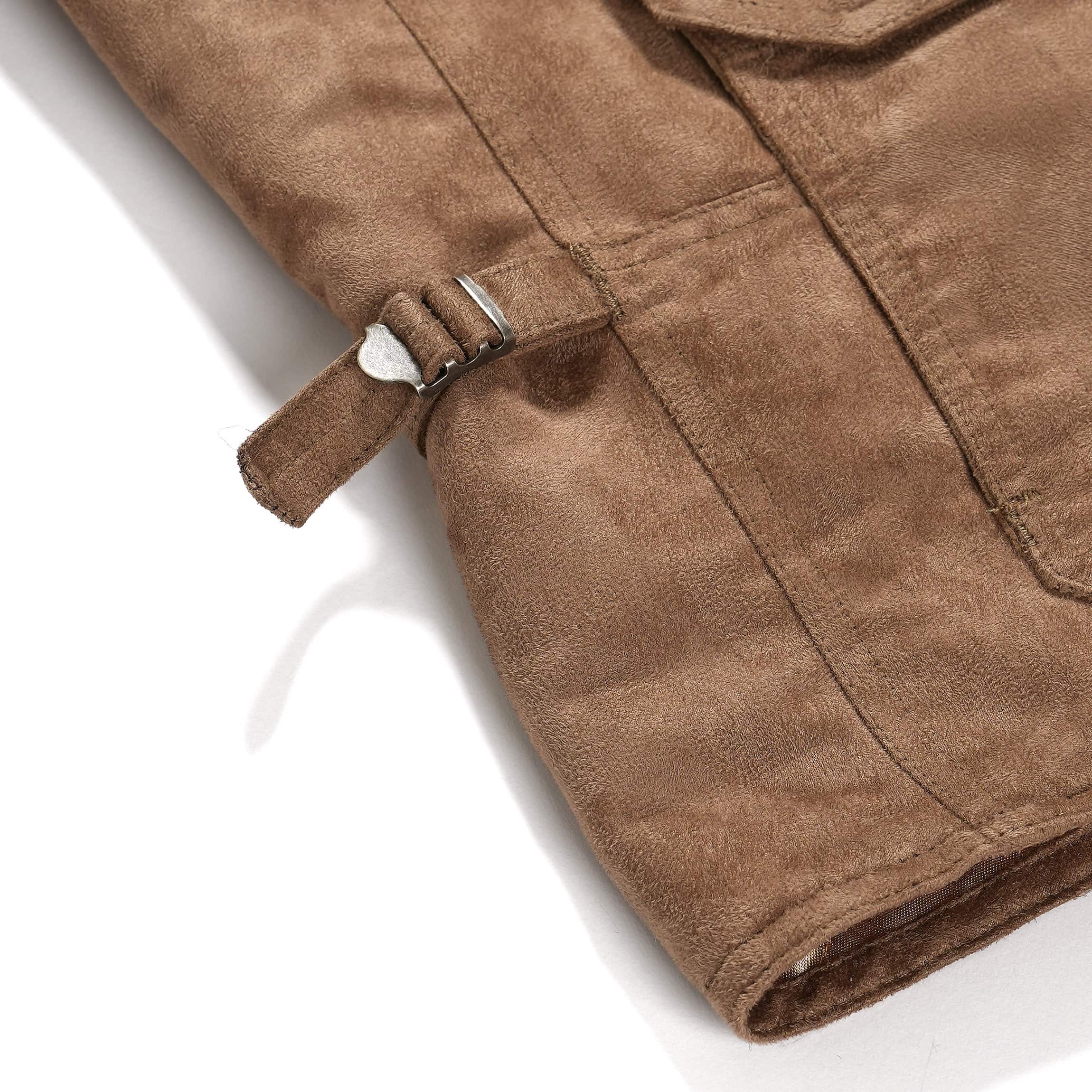 Engineered Garments G8 Jacket Khaki Polyester Fake Suede Waist Tabs