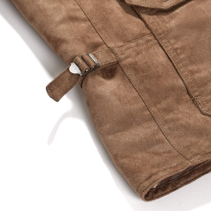 Engineered Garments G8 Jacket Khaki Polyester Fake Suede Waist Tabs