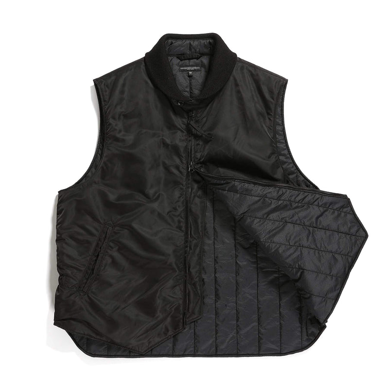 Engineered Garments LL Vest Black PC Poplin Liner Detail