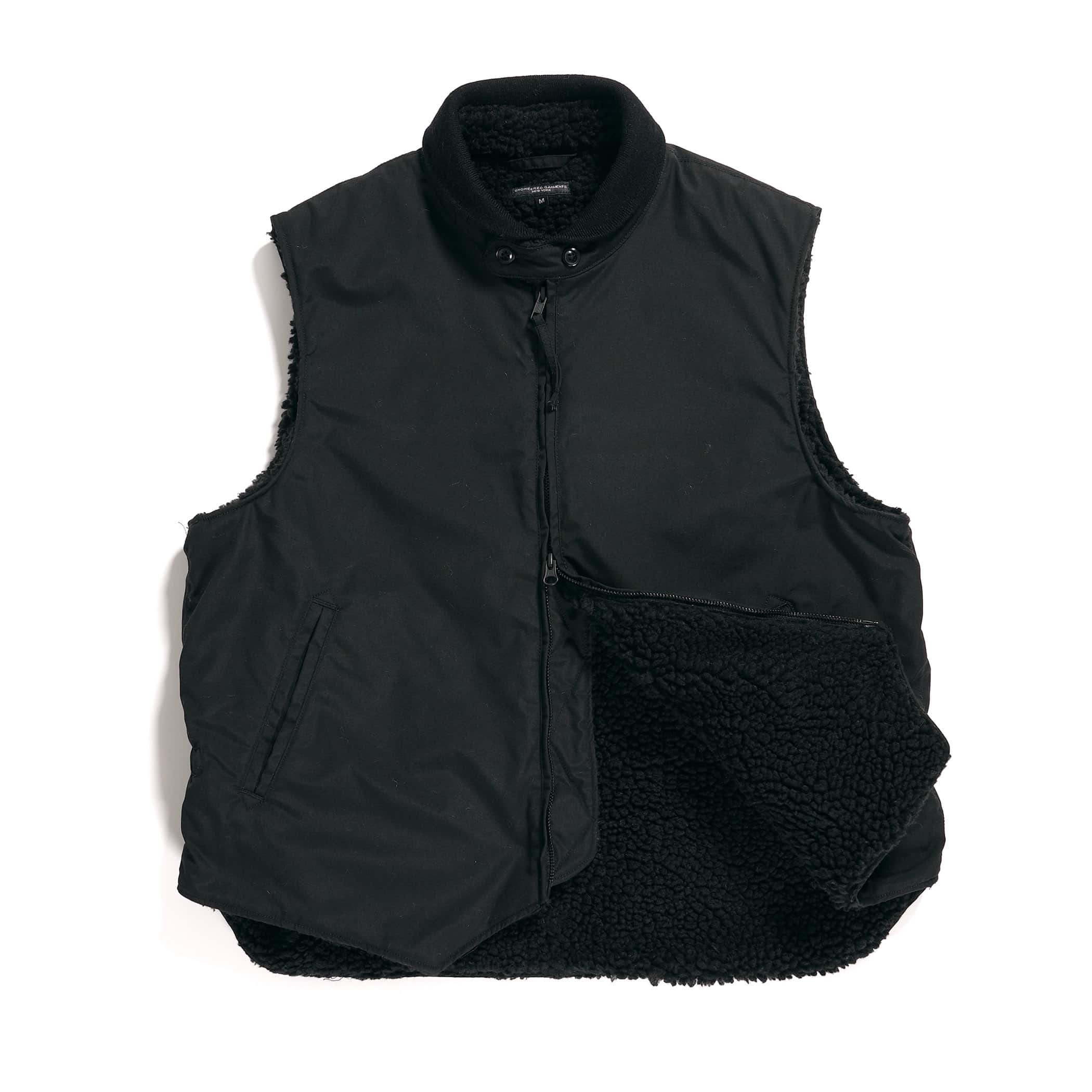 Engineered Garments LL Vest Black Flight Satin Nylon Liner Detail