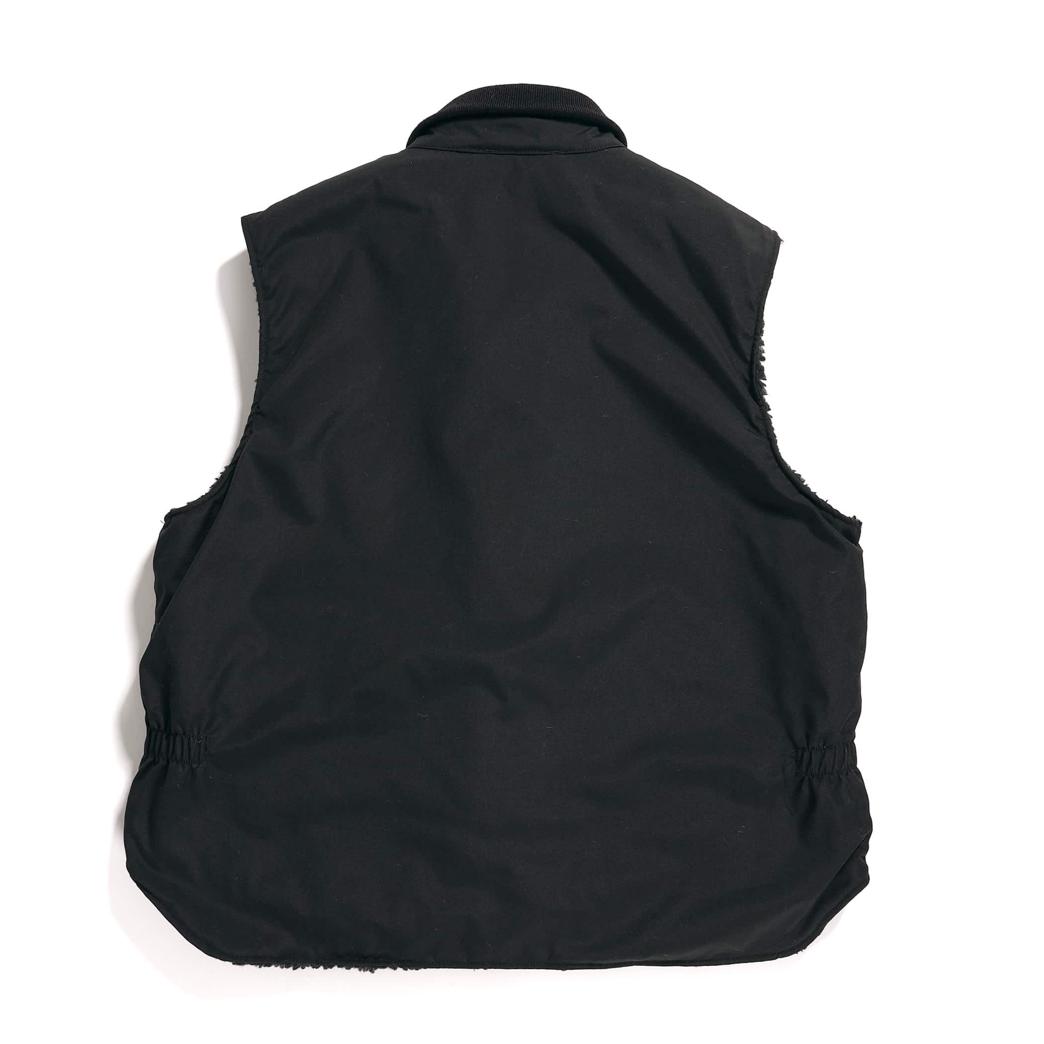Engineered Garments LL Vest Black Flight Satin Nylon Rear