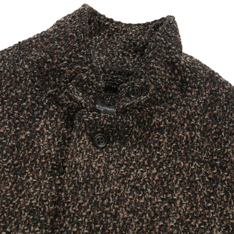 Engineered Garments Loiter Jacket Dark Brown Polyester Wool Tweed Boucle Collar