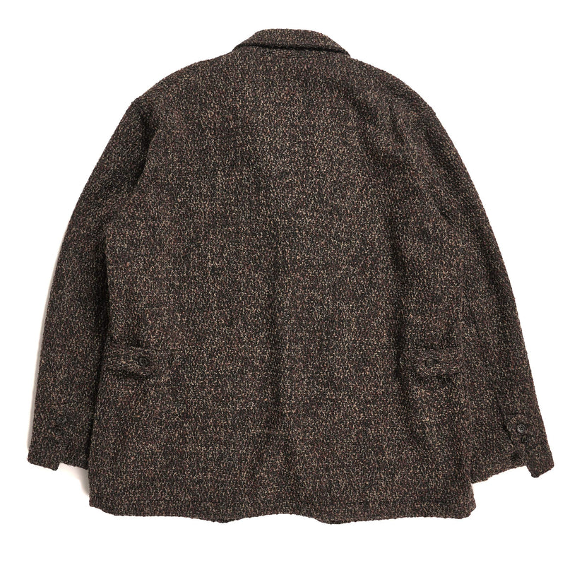 Engineered Garments Loiter Jacket Dark Brown Polyester Wool Tweed Boucle Rear