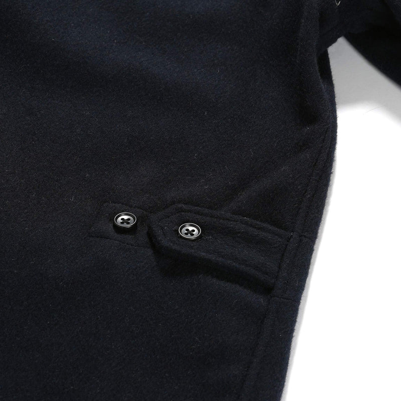 Engineered Garments Loiter Jacket Dark Navy Wool Polyester Heavy Flannel Waist Tab Detail