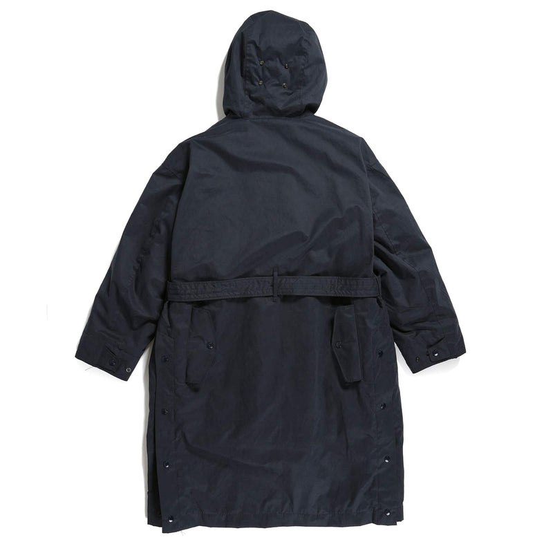Engineered Garments Storm Coat Dark Navy PC Coated Cloth Rear