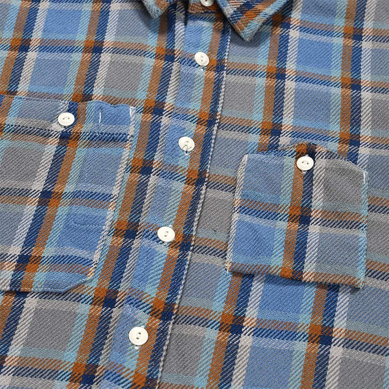 Engineered Garments | Work Shirt | Blue Cotton Heavy Twill Plaid
