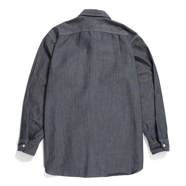 Engineered Garments Work Shirt Blue Cotton Chambray Rear