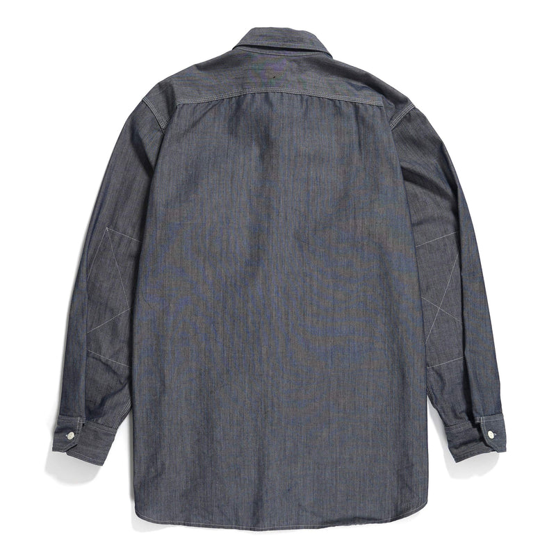Engineered Garments Work Shirt Blue Cotton Chambray Rear