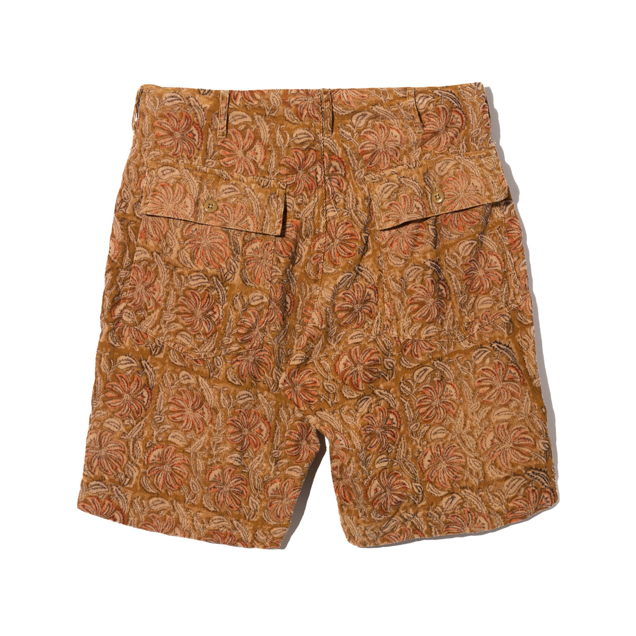 Fatigue Short - Khaki Floral Printed Corduroy