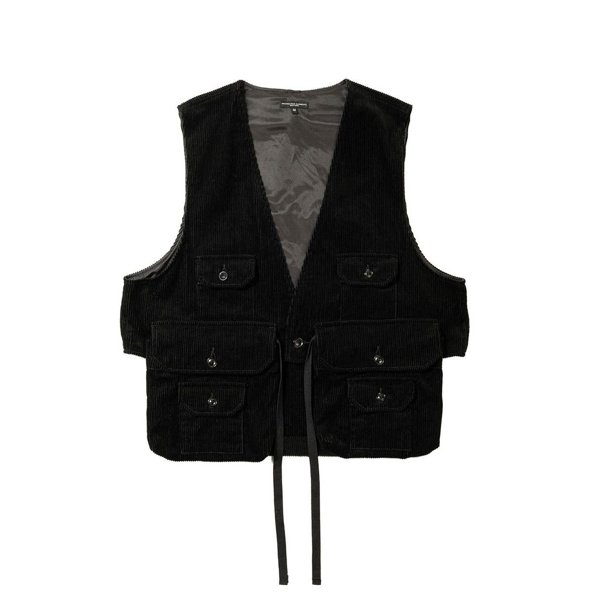 Engineered Garments Fowl Vest Black Cotton 8W Corduroy | BlackBlue
