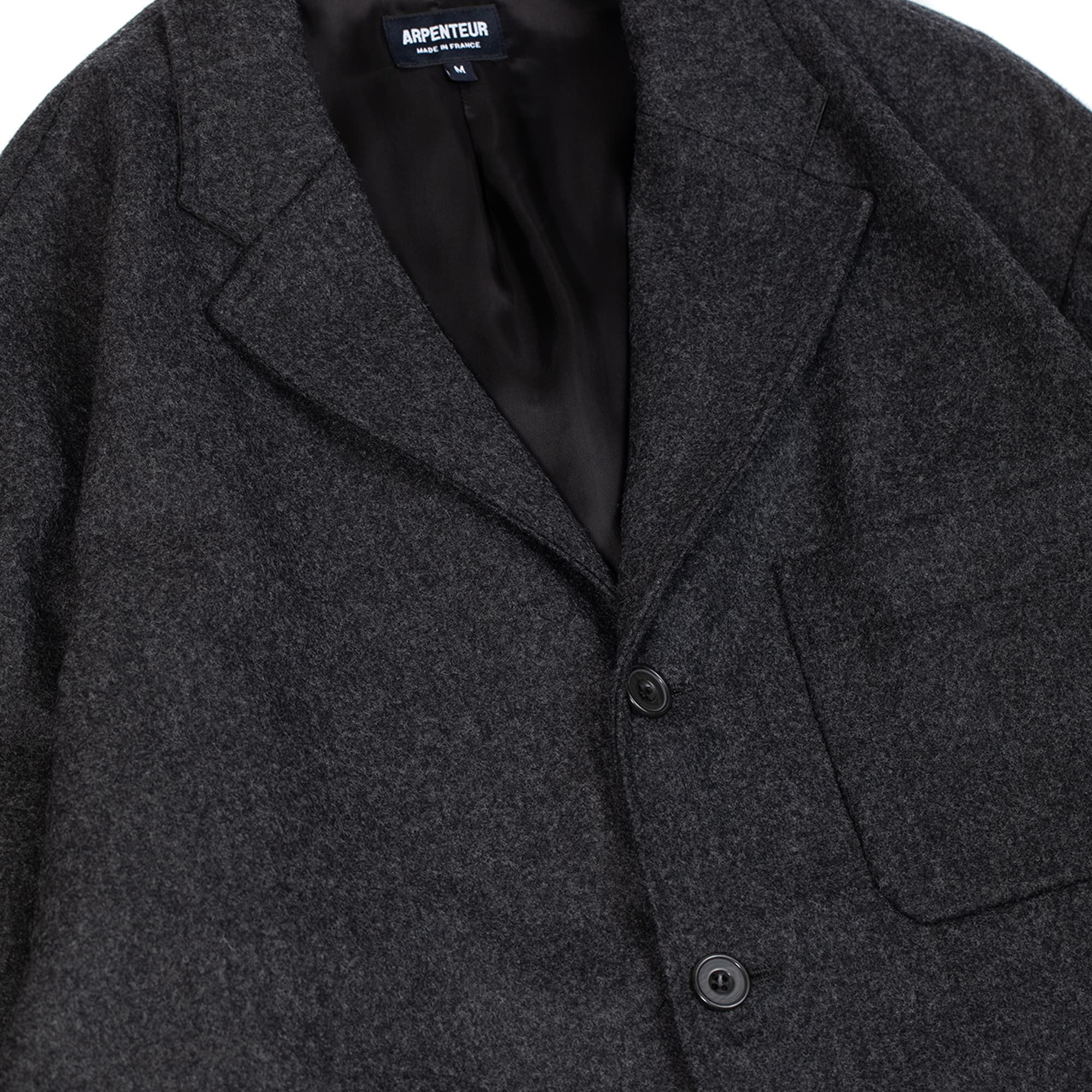 Fox J - Lined Blazer - Wool Flannel - Charcoal