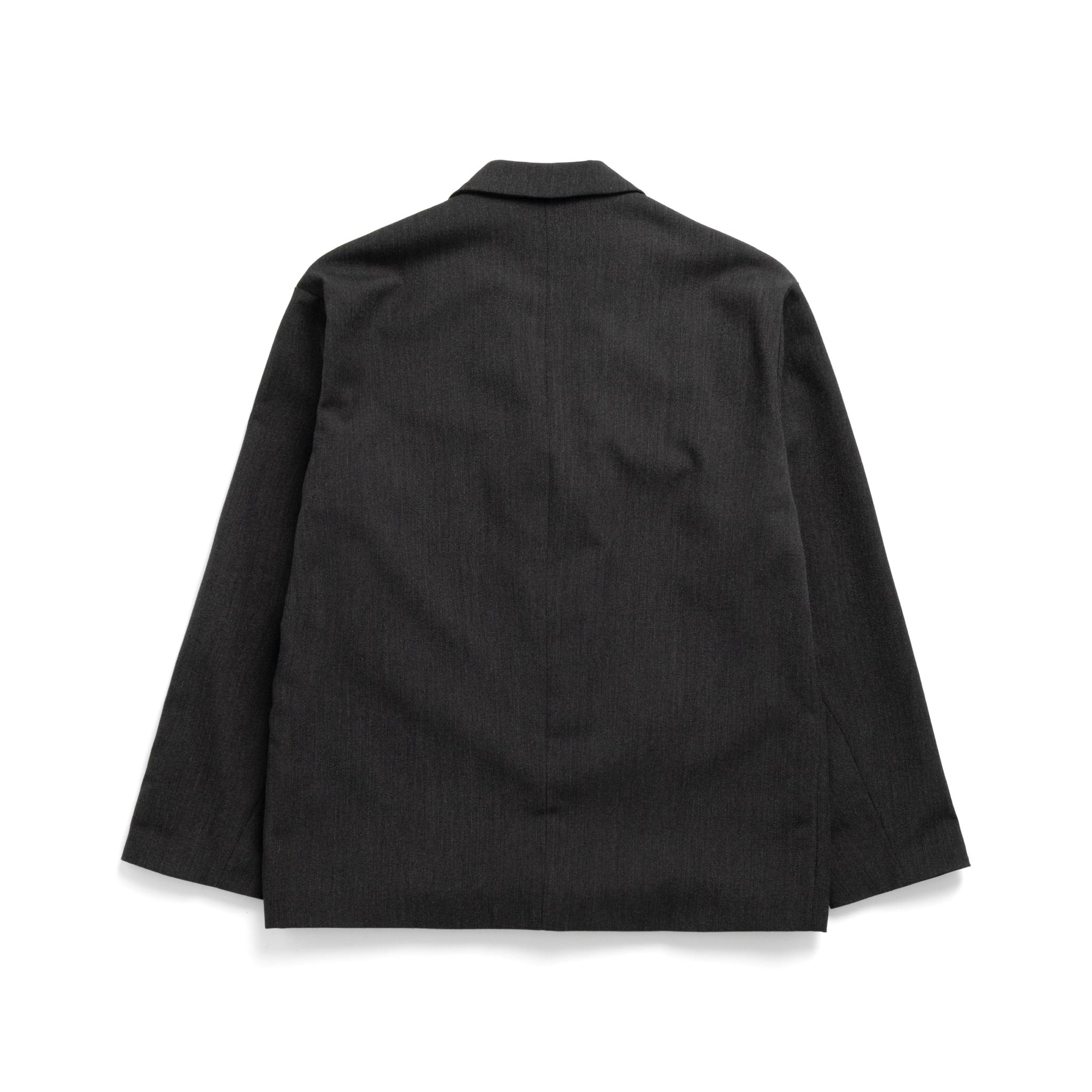 Fox J Lined Blazer Pure Wool Flannel - Charcoal