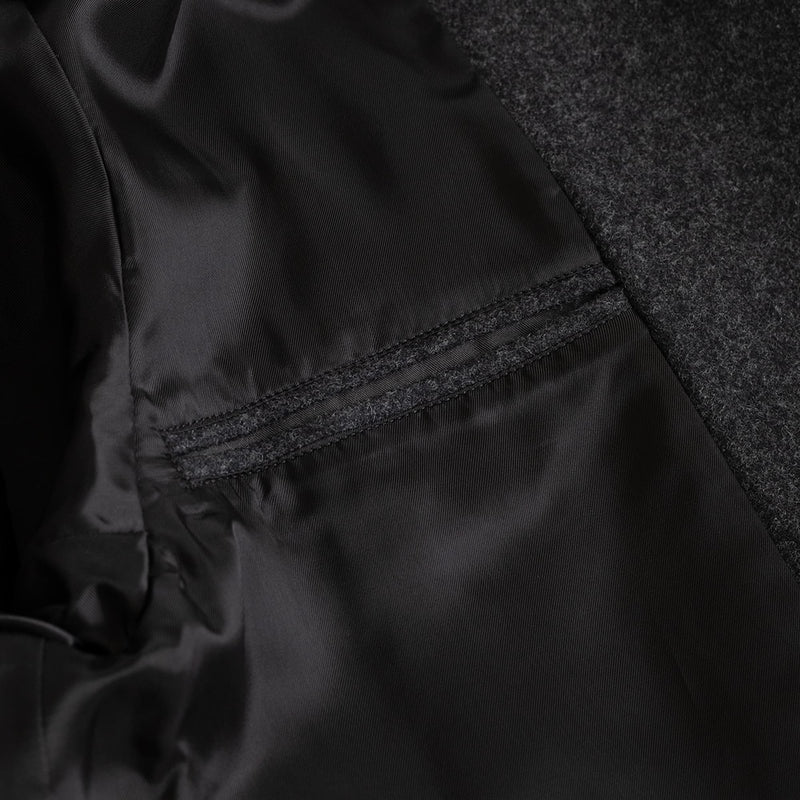 Fox J - Lined Blazer - Wool Flannel - Charcoal