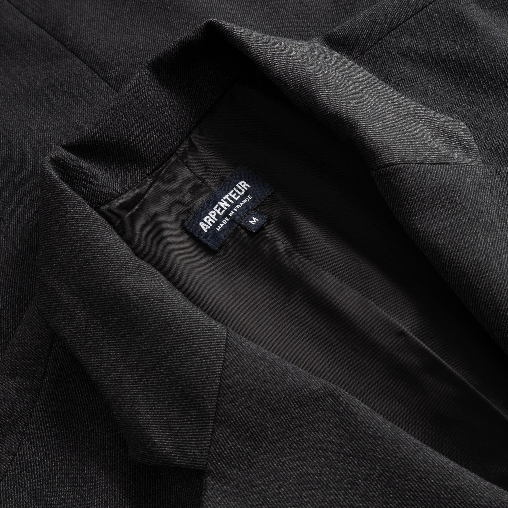 Fox J Lined Blazer Pure Wool Flannel - Charcoal