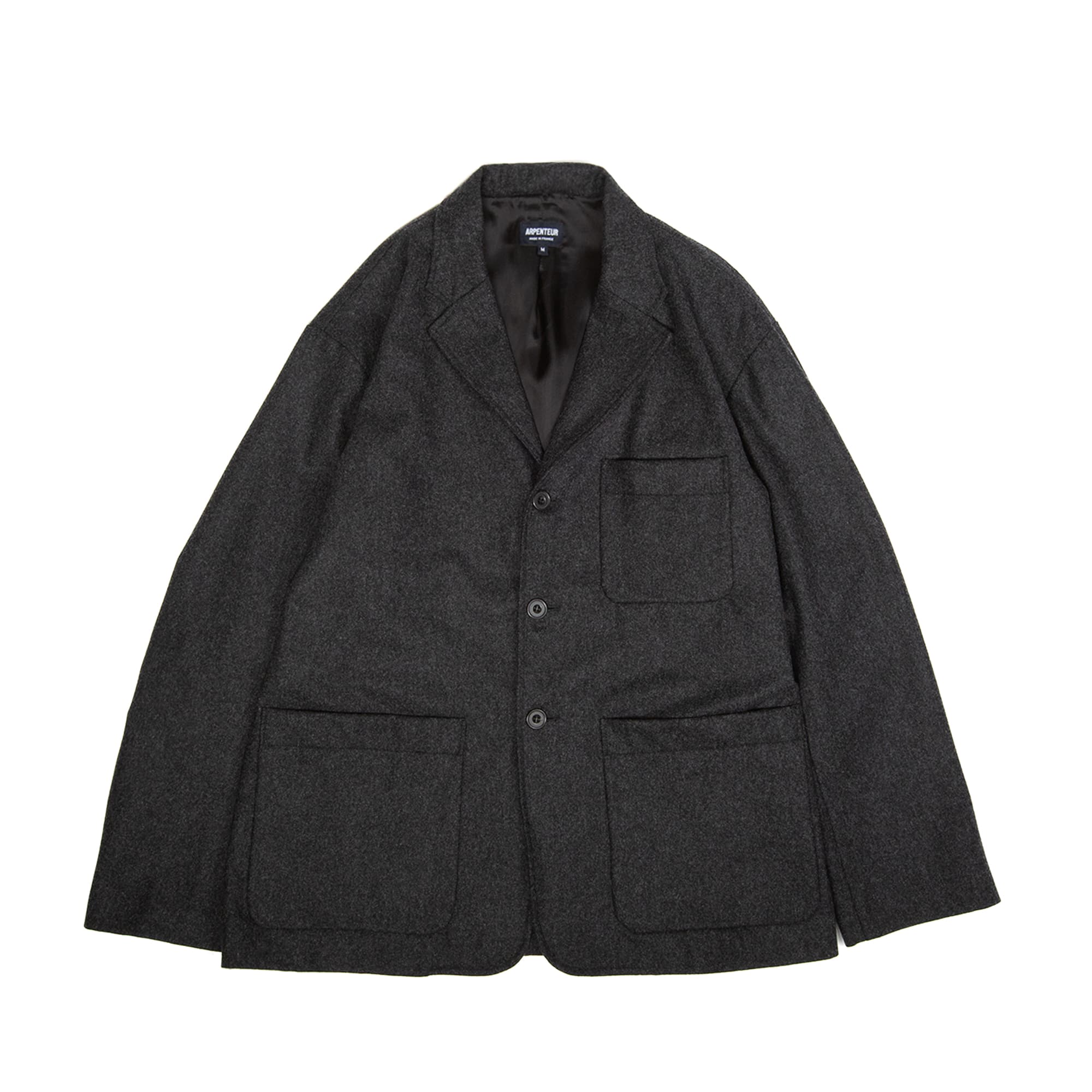 Fox J - Lined Blazer - Wool Flannel - Charcoal