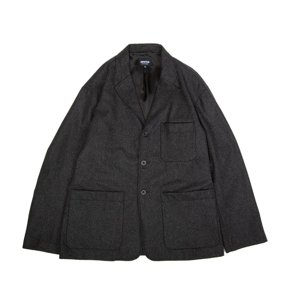 Fox J - Lined Blazer - Wool Flannel - Charcoal