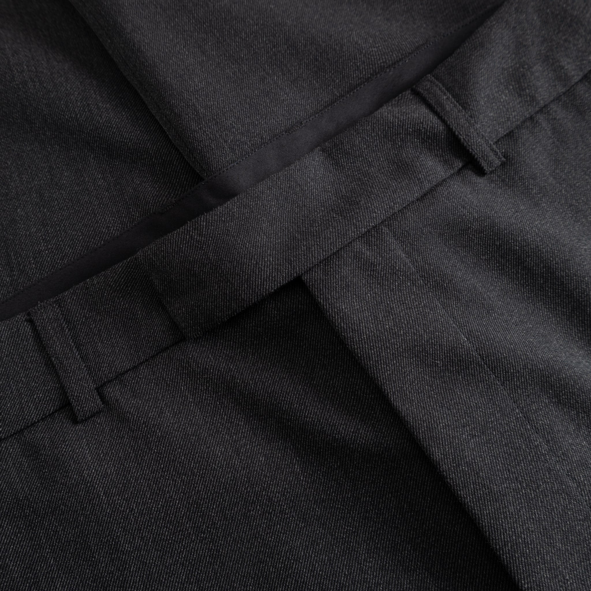 Fox P Lined Trousers Pure Wool Flannel - Charcoal