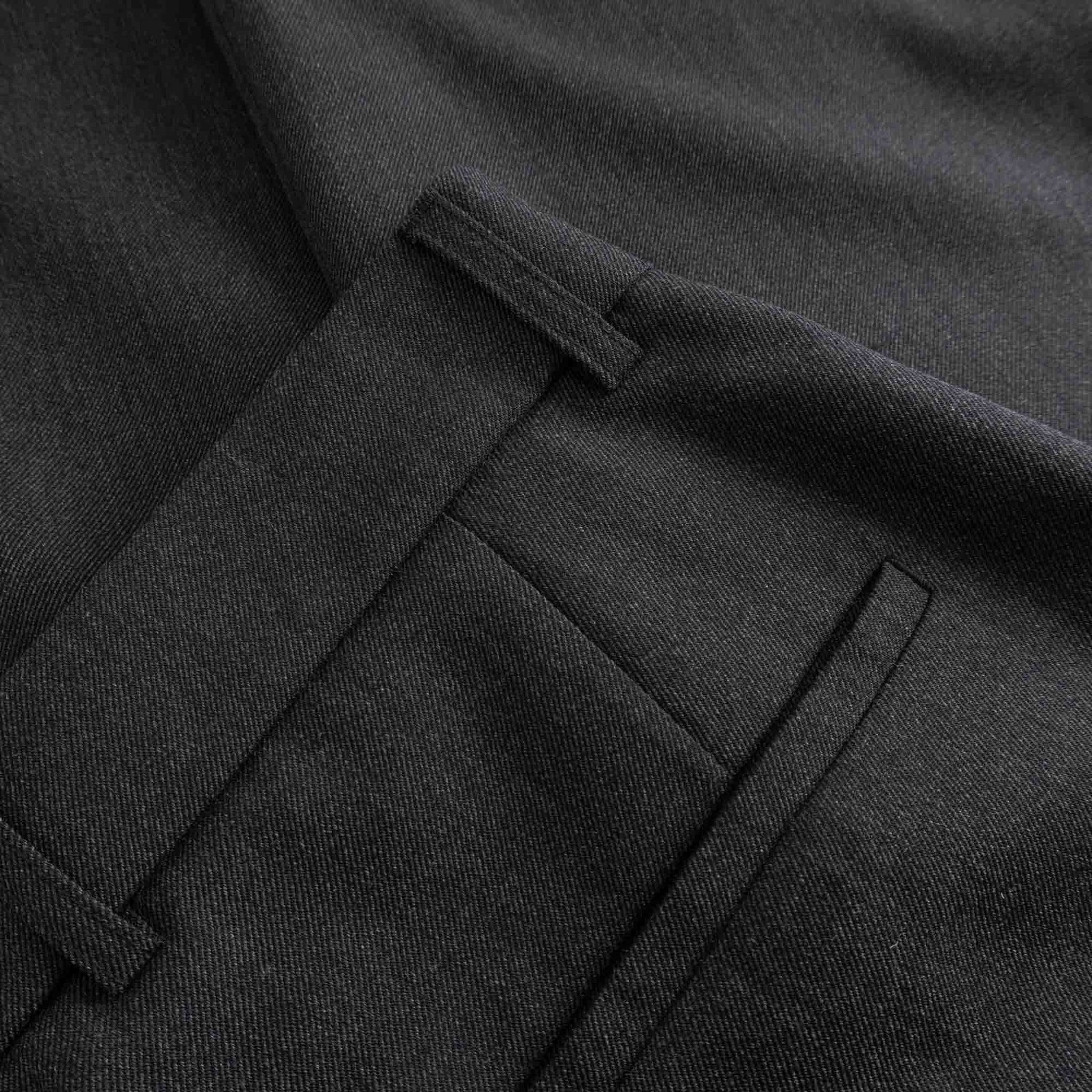Fox P Lined Trousers Pure Wool Flannel - Charcoal