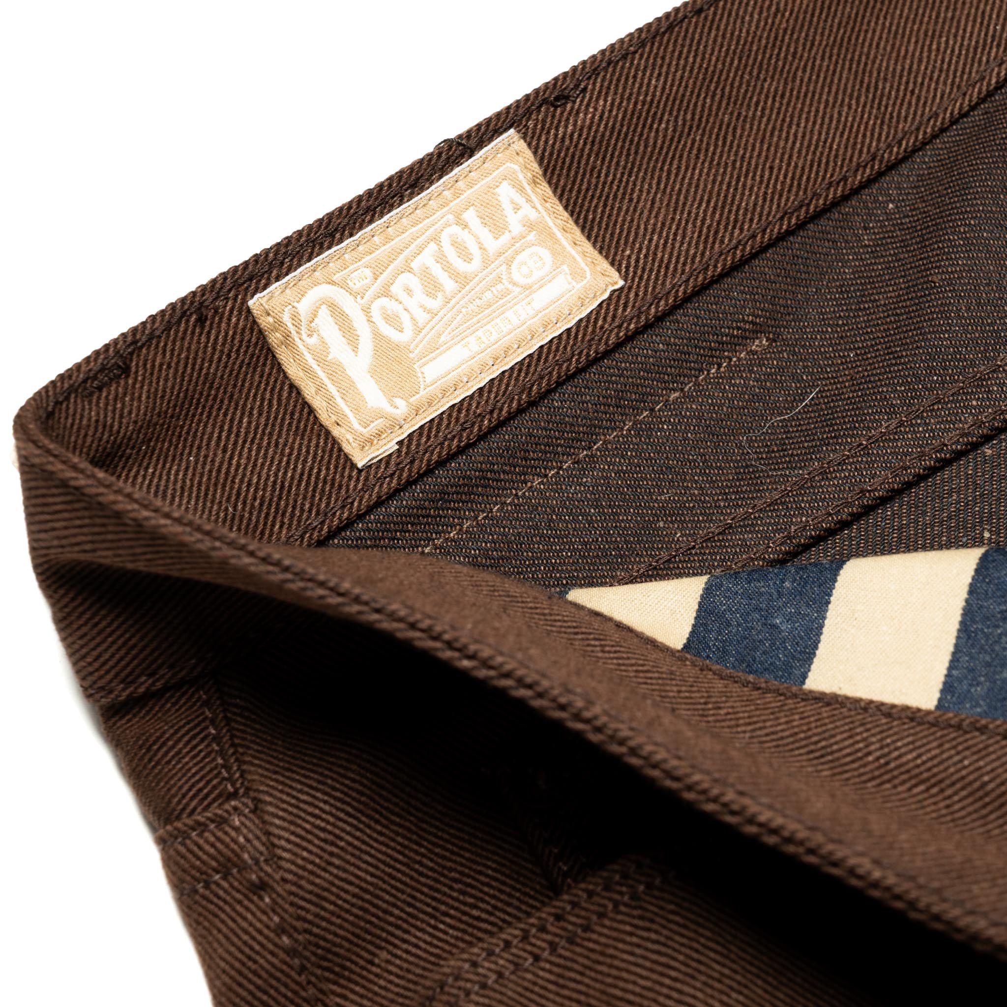 Freenote Cloth Portola Classic Taper 15 oz Dark Brown Selvedge