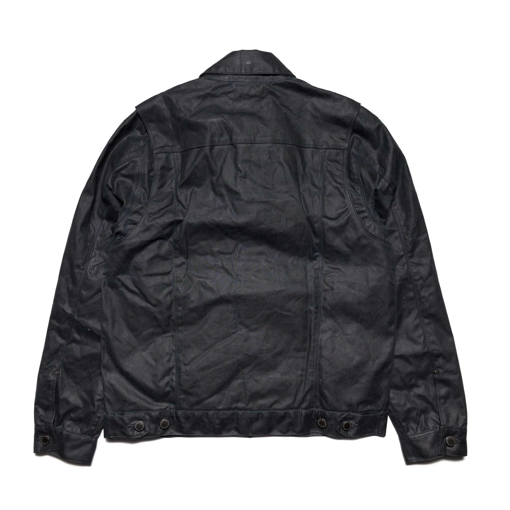 RJ-1 Riders Jacket Waxed Canvas - Black (Purple Lining)