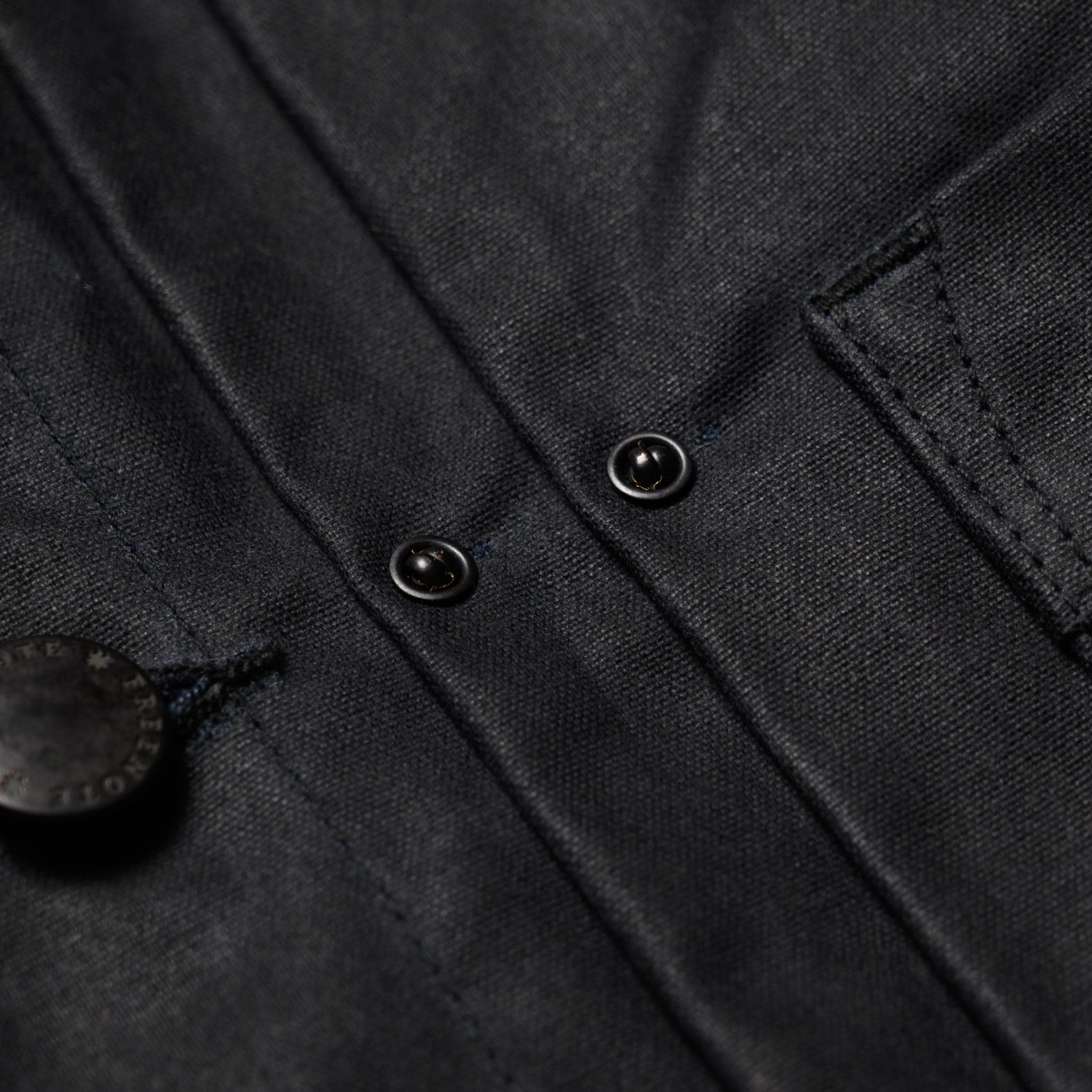 RJ-1 Riders Jacket Waxed Canvas - Black (Purple Lining)