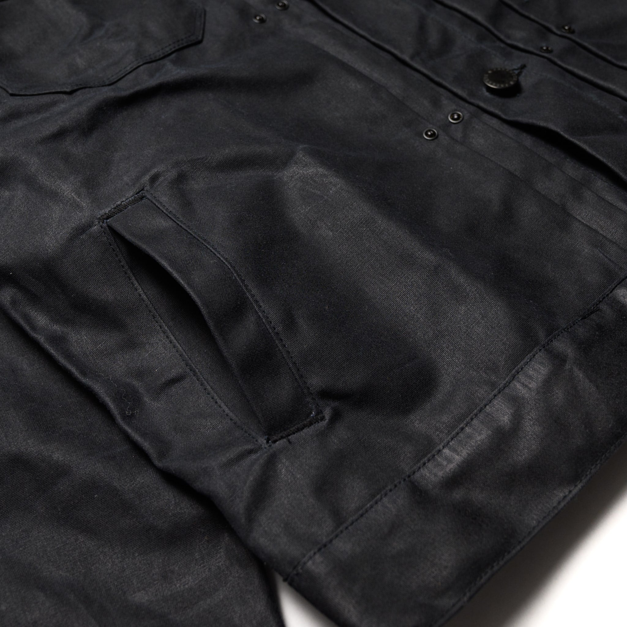 RJ-1 Riders Jacket Waxed Canvas - Black (Purple Lining)
