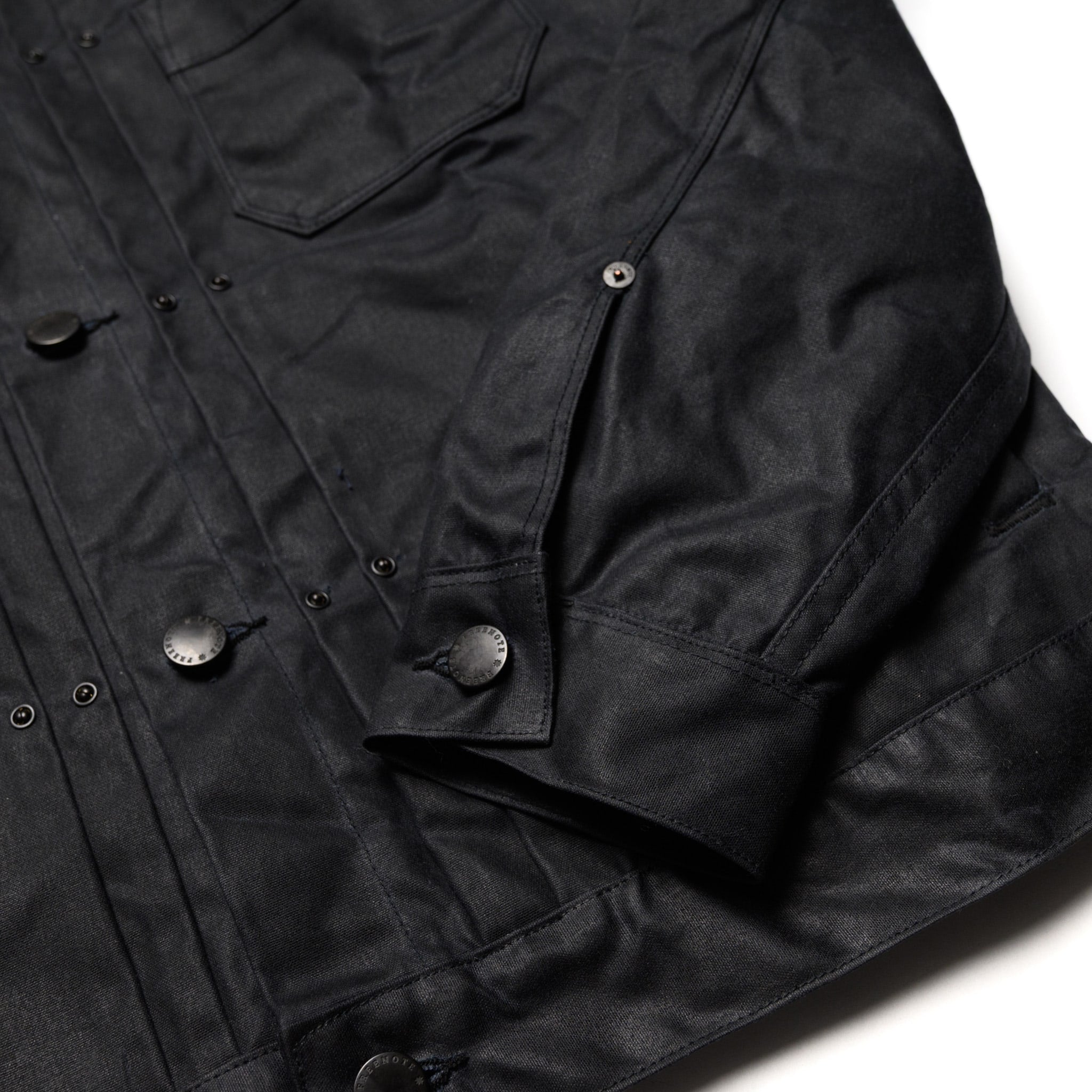RJ-1 Riders Jacket Waxed Canvas - Black (Purple Lining)