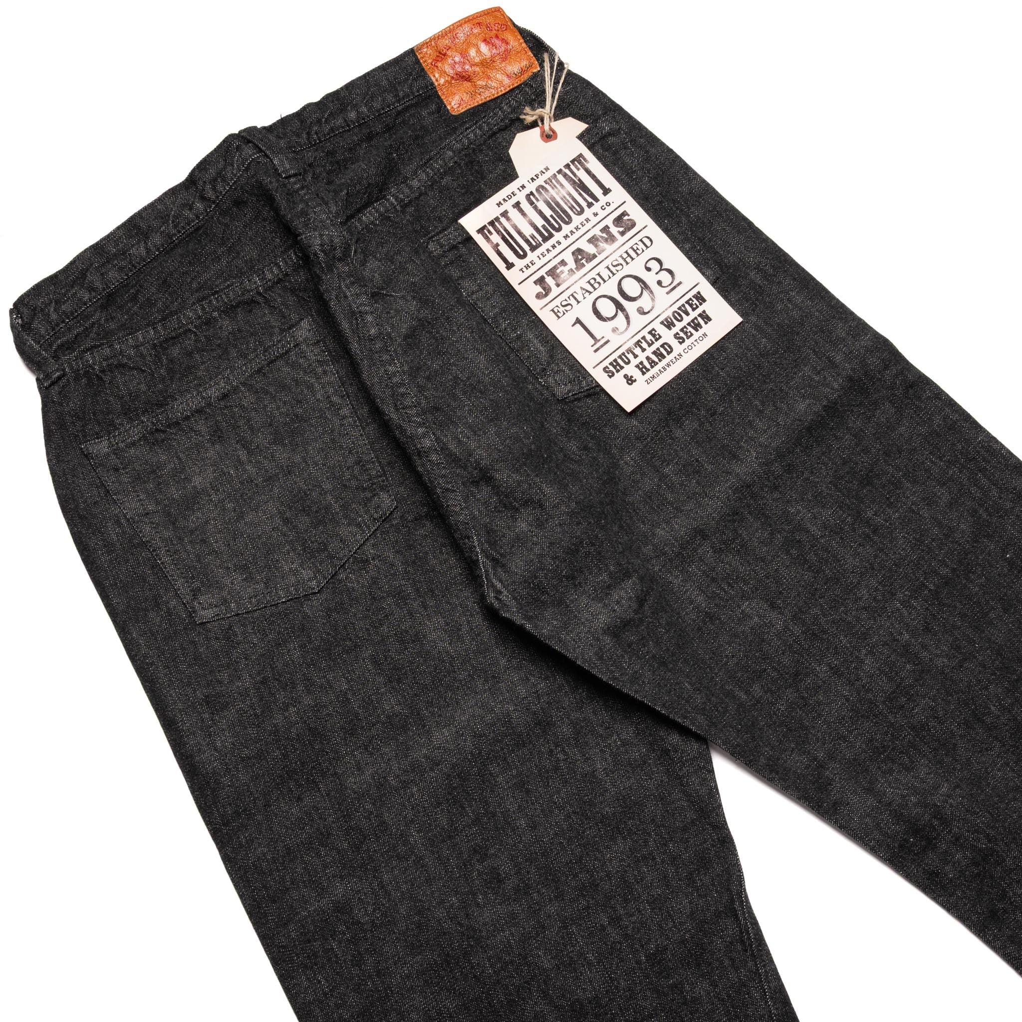Fullcount 0105BK Wide Straight 13.7oz Selvedge Denim Black | BlackBlue