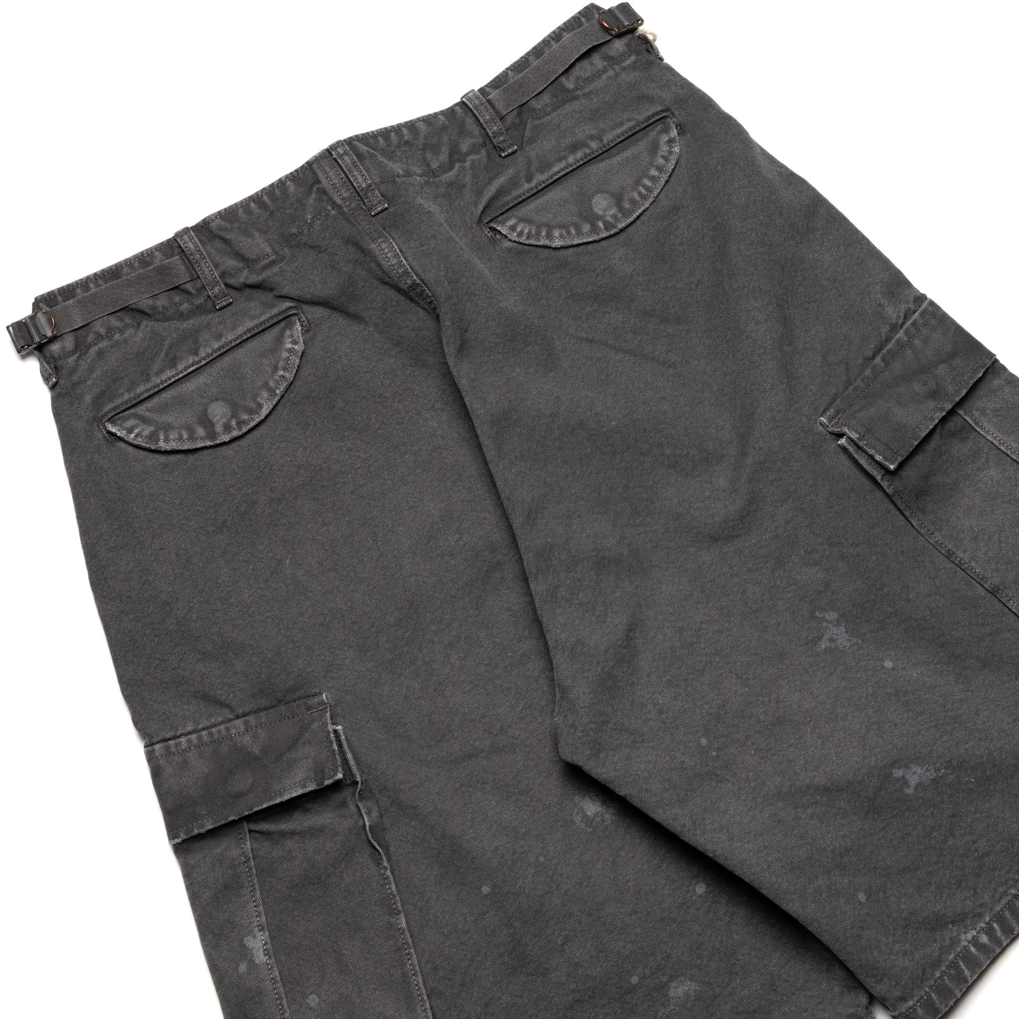 1144VE Tent Cloth Field Cargo Shorts VE (Vintage Effect) Faded Black