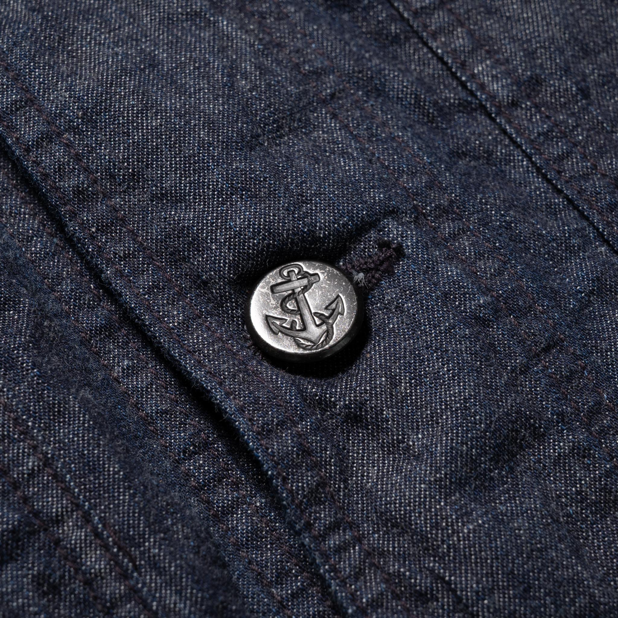 Fullcount 2052-1 USN Shawl Collar Denim Coverall Indigo | BlackBlue