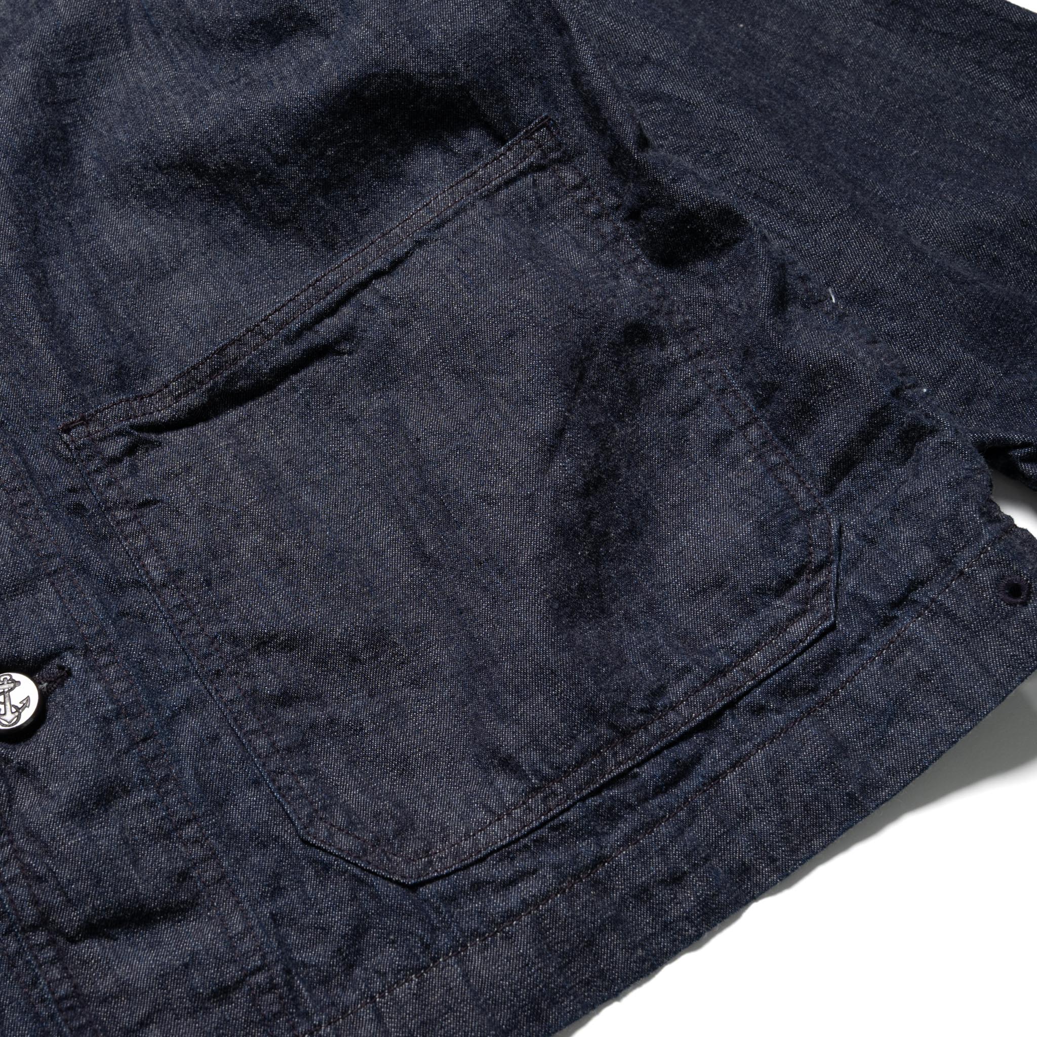 Fullcount 2052-1 USN Shawl Collar Denim Coverall Indigo | BlackBlue