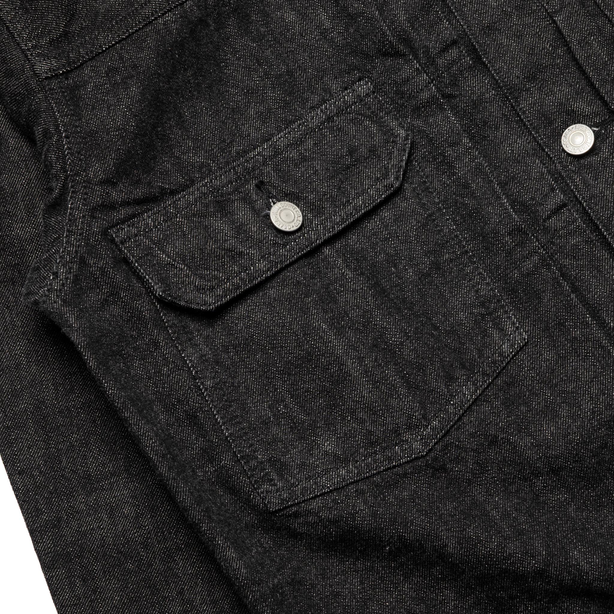2102BK Type2 Black Denim Jacket Black