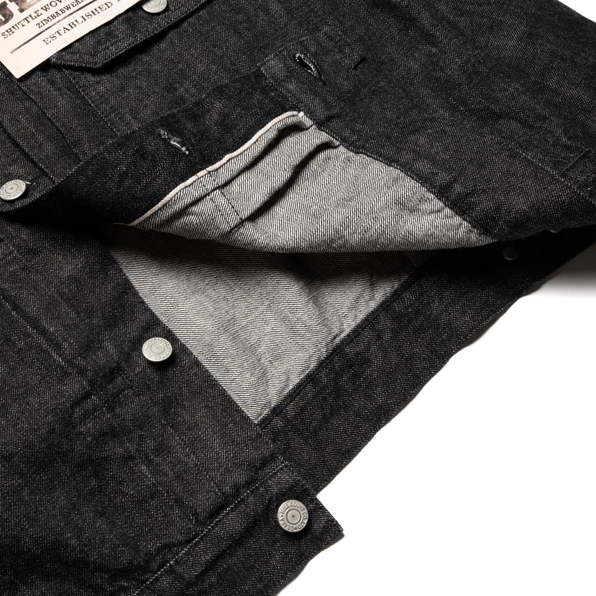 2102BK Type2 Black Denim Jacket Black