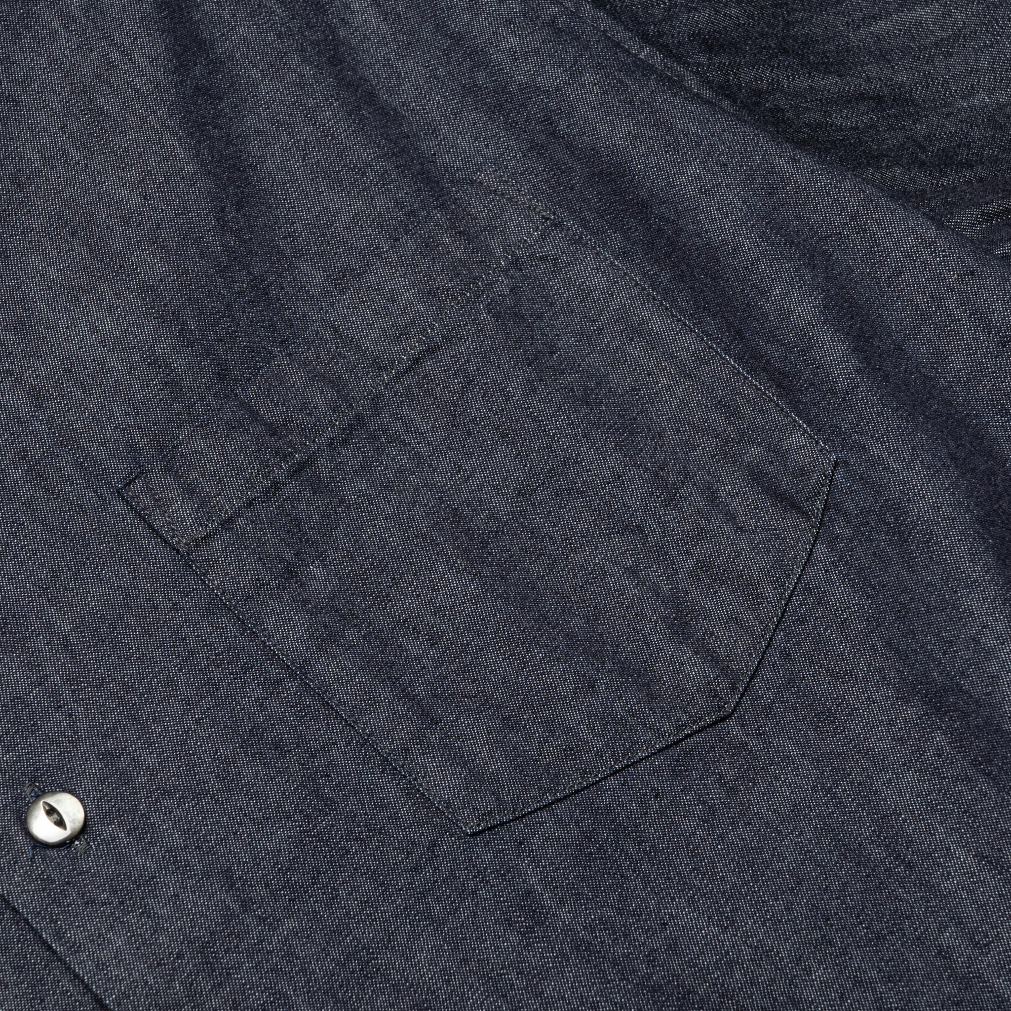 4100-2 Denim Open Collar S/S Shirt - Indigo