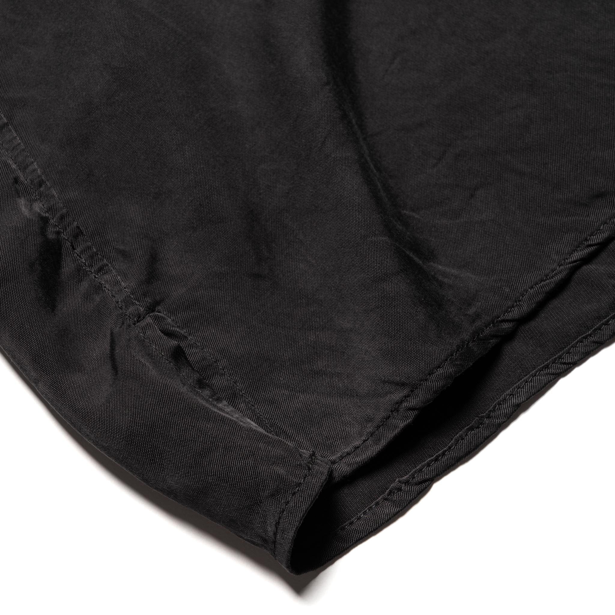 4100-3 Fibril Cupro Open Collar S/S Shirt - Black