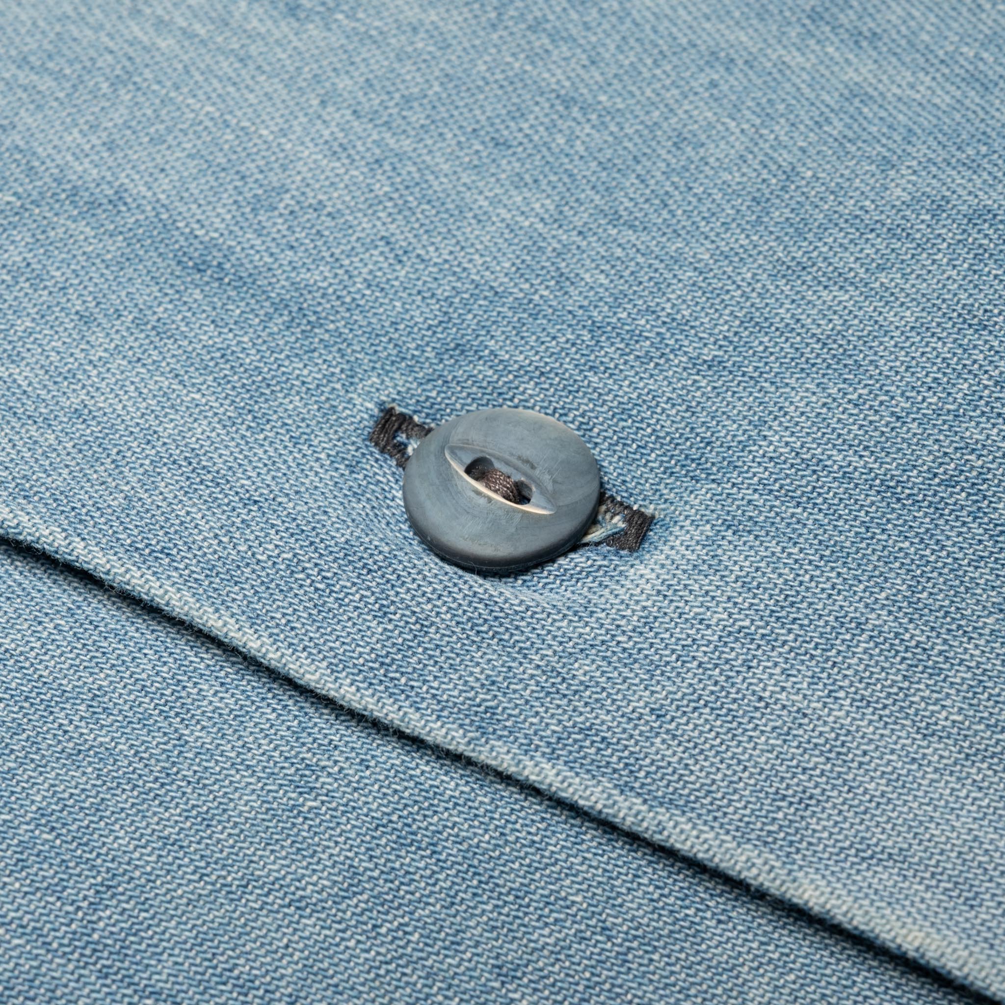 4100HW-2 Hard Wash Denim Open Collar S/S Shirt - Indigo