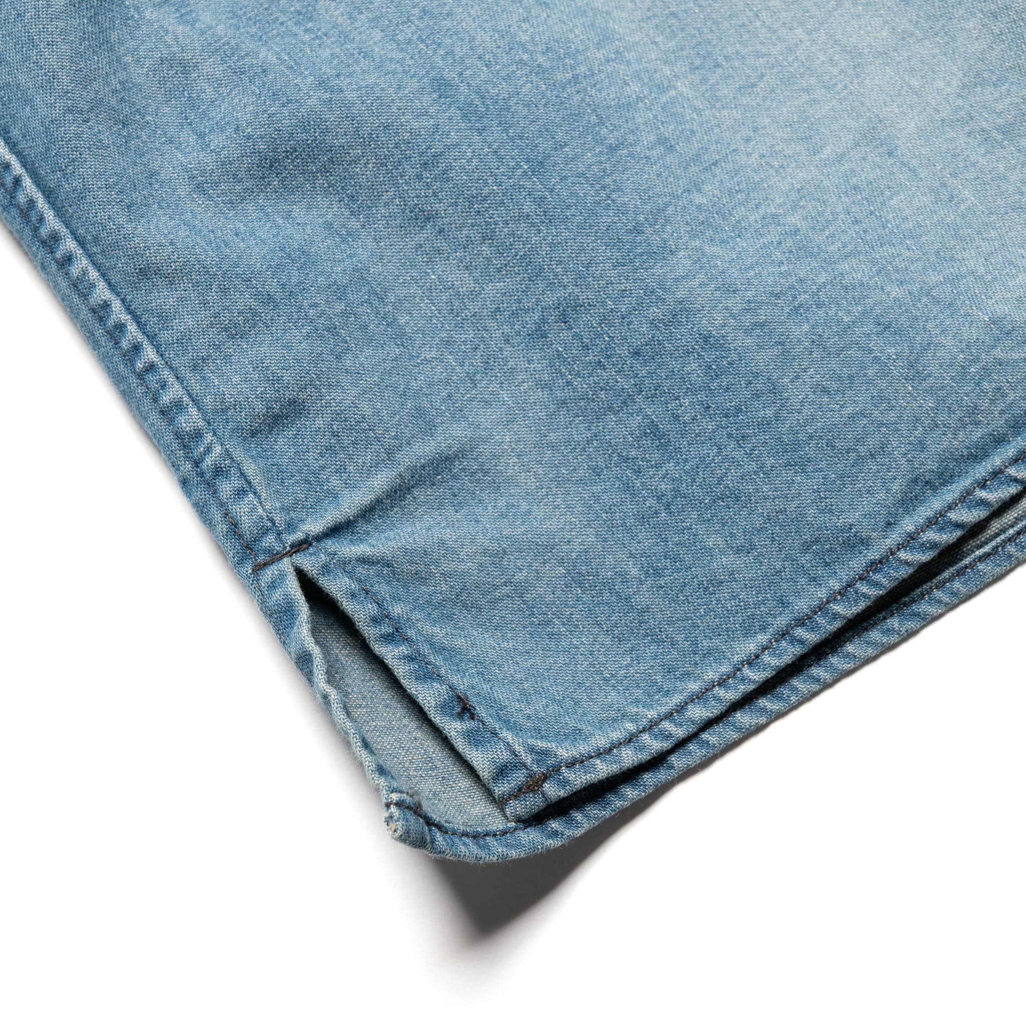 4100HW-2 Hard Wash Denim Open Collar S/S Shirt - Indigo
