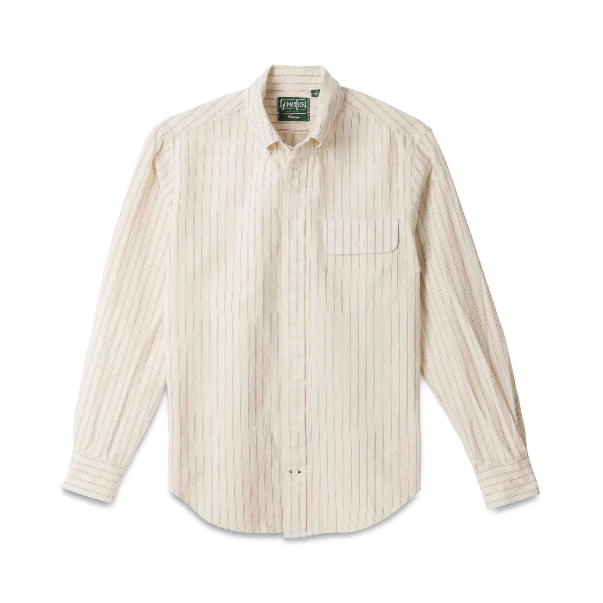 Gitman Vintage Tan Striped Japanese Oxford