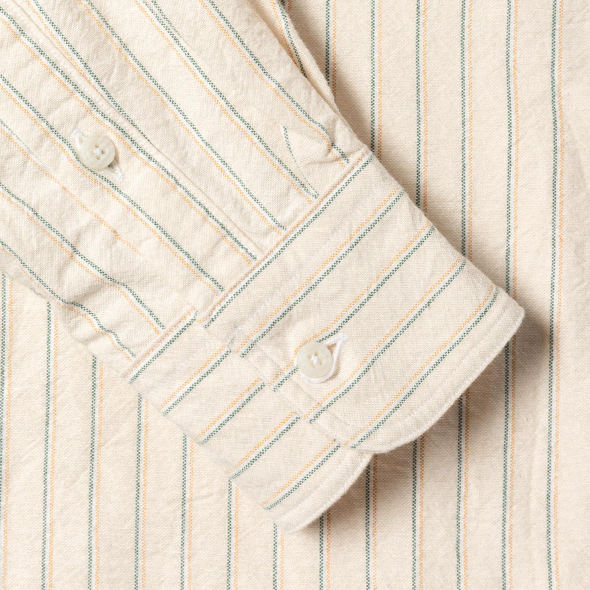 Gitman Vintage Tan Striped Japanese Oxford | BlackBlue