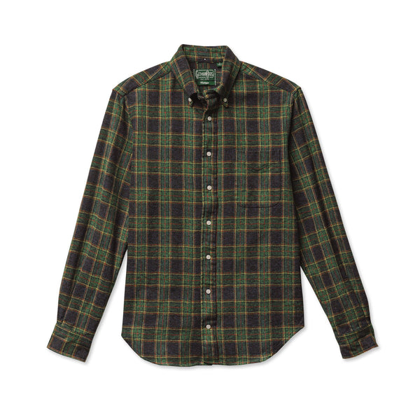 Green Cotton Tweed Check