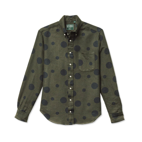Olive Brushed Dot Jacquard