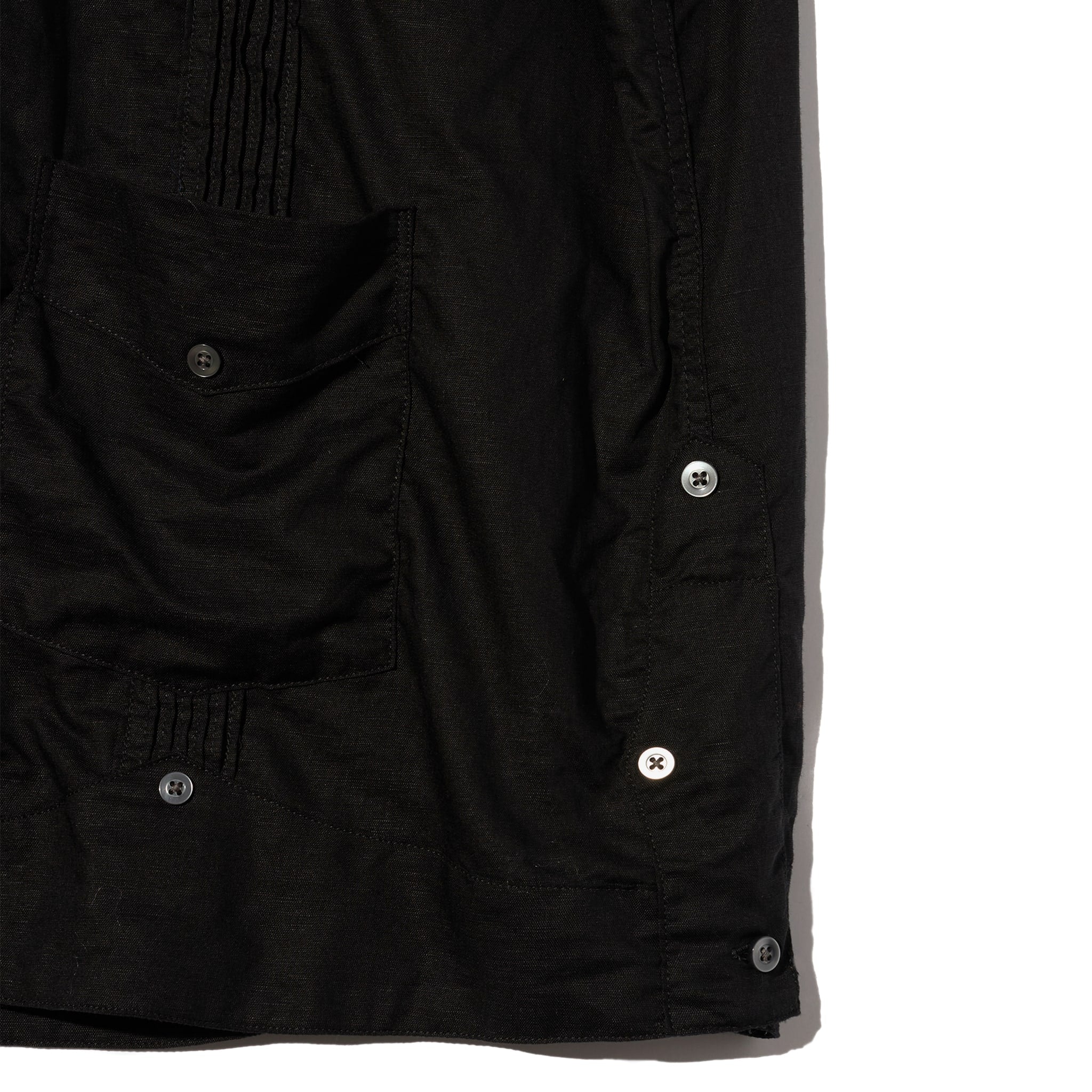 Guayabera Shirt - Black Handkerchief Linen