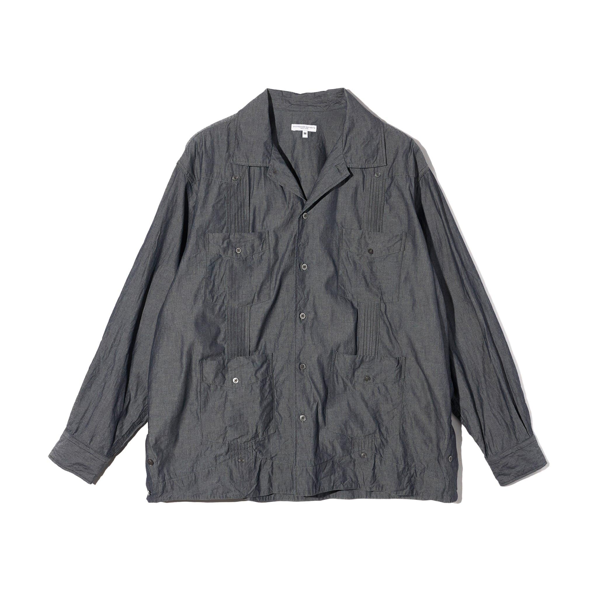 Guayabera Shirt - Indigo Cotton Chambray